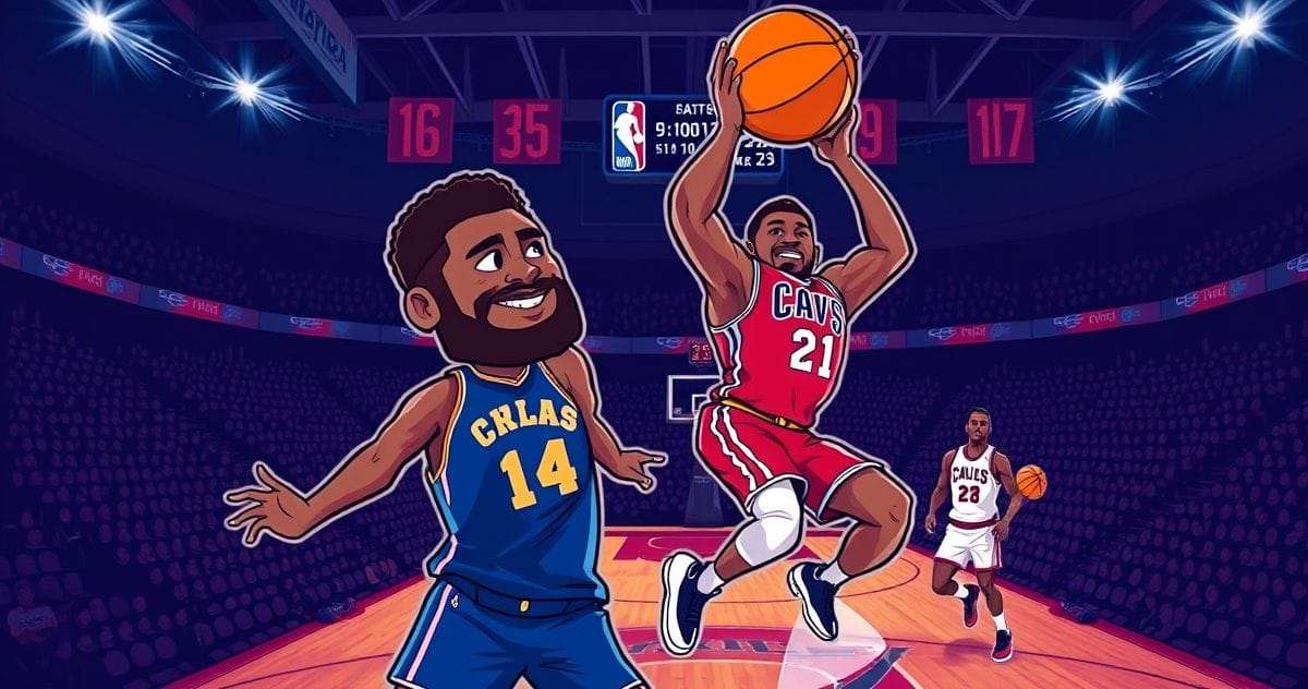 "Paul George and Tyrese Maxey of the 76ers celebrating after defeating the Cleveland Cavaliers to end a 7-game losing st